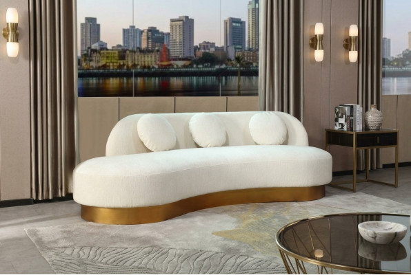 Canapé 3 Sëtz Polster Textil Modern Relax Sëtz Luxus Miwwelen Wunnlandschaft Samt