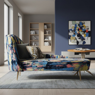 Chaiselounge Polster Textil Modern Relax Sëtz Luxus Miwwelen Wunnlandschaft