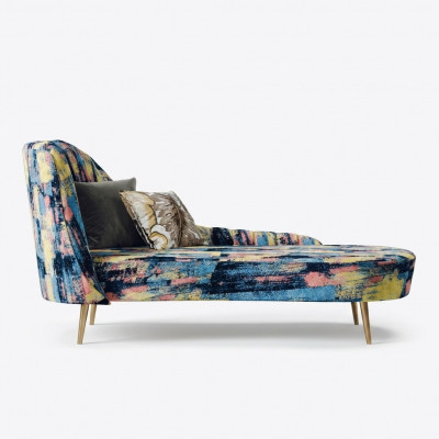 Chaiselounge Polster Textil Modern Relax Sëtz Luxus Miwwelen Wunnlandschaft