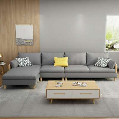 Eck Entspanung Sëtz Luxus Miwwelen Wunnlandschaft Ecksofa L-Form Polster Textil Modern