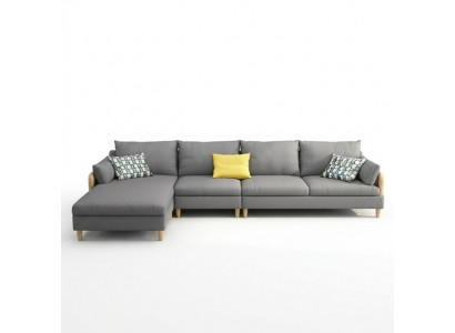 Eck Entspanung Sëtz Luxus Miwwelen Wunnlandschaft Ecksofa L-Form Polster Textil Modern
