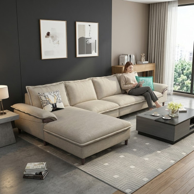 Wunnlandschaft Equipp Sofaberäich Polster Stoff Modern Relax Sëtz Luxus Miwwelen Sofa 329 cm