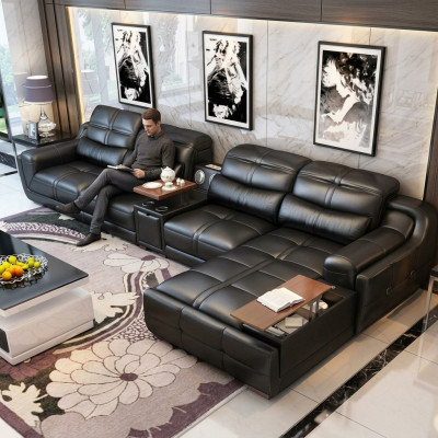 Canapé Canapé Ecksofa L-Form Polster Modern Relax Sëtz Luxus Miwwelen Wunnlandschaft