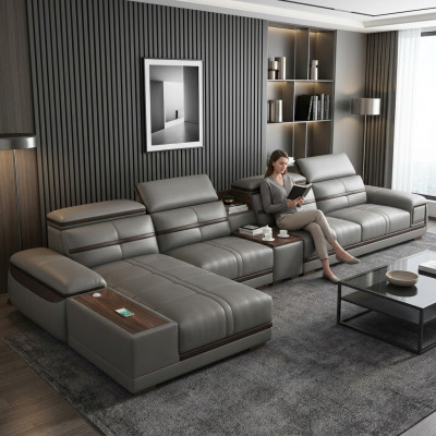 Wunnlandschaft Eckgarnitur Ecksofa L-Form Polster Modern Relax Sëtz Luxus Miwwelen