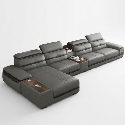 Wunnlandschaft Eckgarnitur Ecksofa L-Form Polster Modern Relax Sëtz Luxus Miwwelen