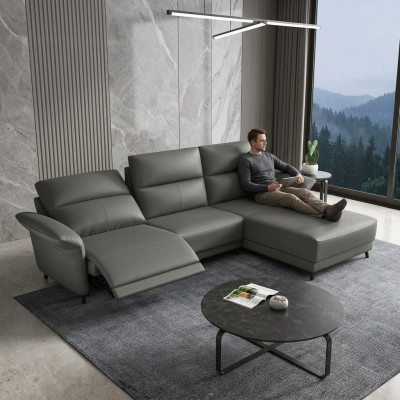 Garnitur Eckcouch L-Form Polster Modern Relax Sëtz Luxus Miwwelen Wunnlandschaft Nei