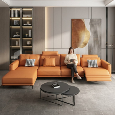 Sofa Canapé Modern Entspanen Sëtz Luxus Miwwel Wunnlanschaft Ecksofa L-Form Polster.