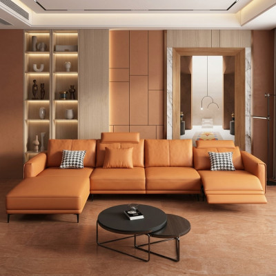 Sofa Canapé Modern Entspanen Sëtz Luxus Miwwel Wunnlanschaft Ecksofa L-Form Polster.