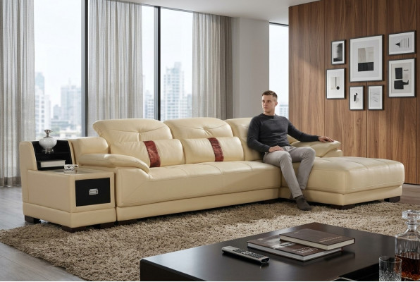 Luxus Eckkanapé Ecksofa L-Form Polster Modern Relax Sëtz Miwwelen Wunnlanschaft