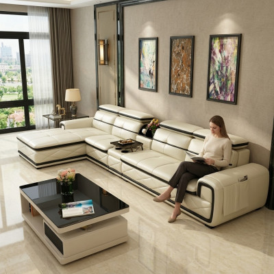 Luxus Liederkanapee Ecksëtz L-Form Polster Modern Relax Sëtz Miwwel Wunnlandschaft