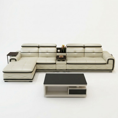 Luxus Liederkanapee Ecksëtz L-Form Polster Modern Relax Sëtz Miwwel Wunnlandschaft