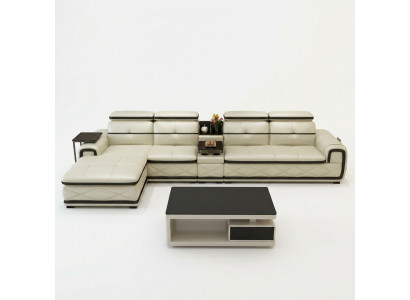 Luxus Liederkanapee Ecksëtz L-Form Polster Modern Relax Sëtz Miwwel Wunnlandschaft