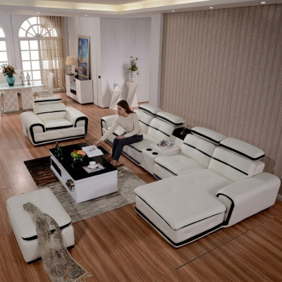 Luxus Eckecksofa L-Form Polster Relax Modern Sëtz Miwwelen Wunnlandschaft