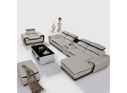 Luxus Eckecksofa L-Form Polster Relax Modern Sëtz Miwwelen Wunnlandschaft