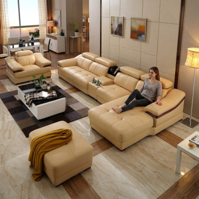 Wunnlandschaft Luxus Eckgarnitur Eckssofa L-Form Polster Modern Relax Sëtz Miwwelen