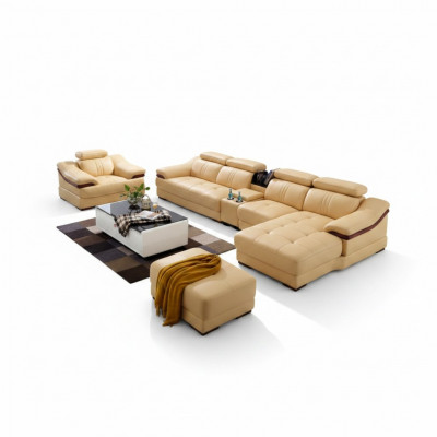 Wunnlandschaft Luxus Eckgarnitur Eckssofa L-Form Polster Modern Relax Sëtz Miwwelen