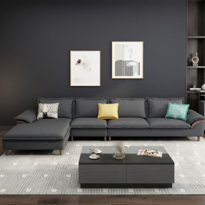 Textil Luxus Ecksofa L-Form Polster Modern Relax Sëtz Miwwelen Wunnlandschaft Eck