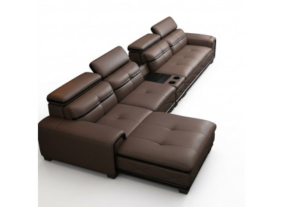 Sëtz Miwwelen Wunnlandschaft Luxus Kënschtleeder Eckcouch L-Form Polster Modern Relax