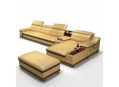 Sëtz Miwwel Wunnlandschaft Luxus Eckcouch Ecksofa L-Form Polster Couche Relax Nei