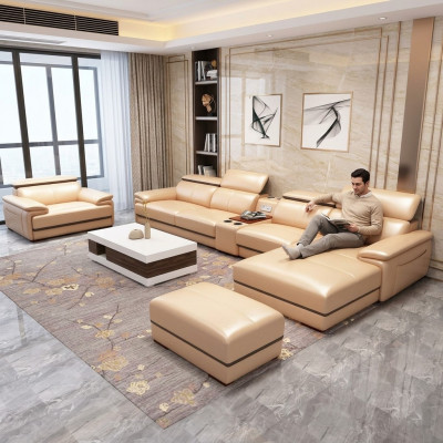 Relax Eckgarnitur Ecksofa L-Form Polster Modern Sëtz Miwwel Wunnlandschaf Luxus