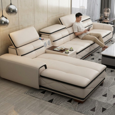 Sofa Miwwel Wunnlandschaft Luxus Eckeckcouch Ecksofa L-Form Polster Modern Sofasen Nei