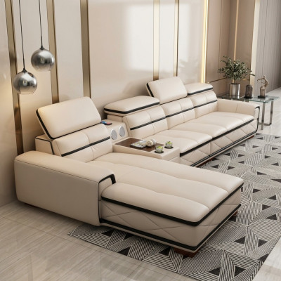 Sofa Miwwel Wunnlandschaft Luxus Eckeckcouch Ecksofa L-Form Polster Modern Sofasen Nei