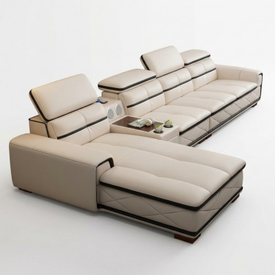 Sofa Miwwel Wunnlandschaft Luxus Eckeckcouch Ecksofa L-Form Polster Modern Sofasen Nei