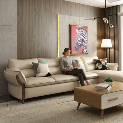 Miwwelen Wunnlandschaft Luxus Sofa Eck-Garnitur Ecksfoa L-Form Polster Modern Relax