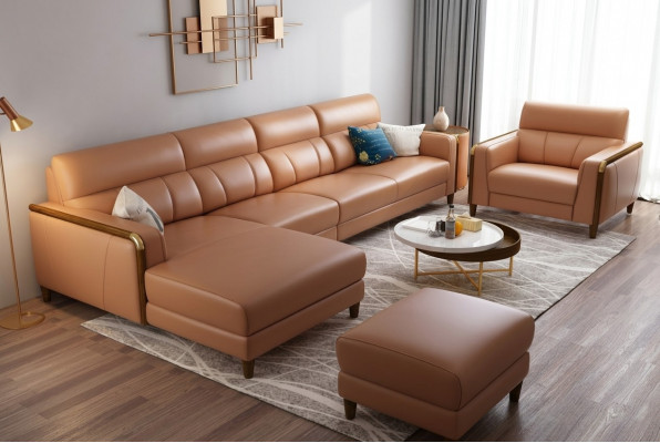 Sëtz Miwwelen Wunnlandschaft Luxus Konschtleed Ecksofa L-Form Polstermiwwelen Garnitur