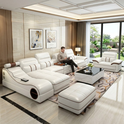 Wunnlandschaft Luxus Sofa Canapé Ecksofa L-Form Polster Modern Relax Sitz Miwwelen