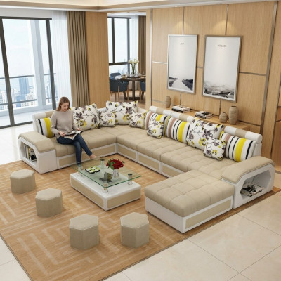 Canapé Miwwelen Wunnlandschaft Luxus Sofa Eckcouch U-Form Polster Modern Relax Sofaen