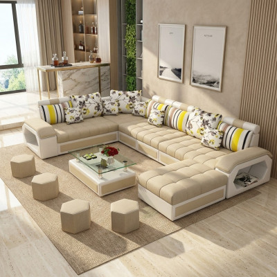 Canapé Miwwelen Wunnlandschaft Luxus Sofa Eckcouch U-Form Polster Modern Relax Sofaen