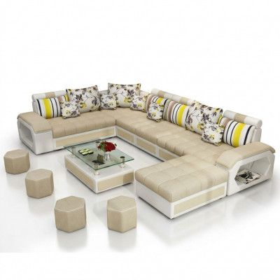 Canapé Miwwelen Wunnlandschaft Luxus Sofa Eckcouch U-Form Polster Modern Relax Sofaen