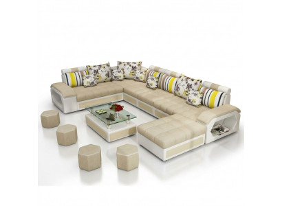Canapé Miwwelen Wunnlandschaft Luxus Sofa Eckcouch U-Form Polster Modern Relax Sofaen