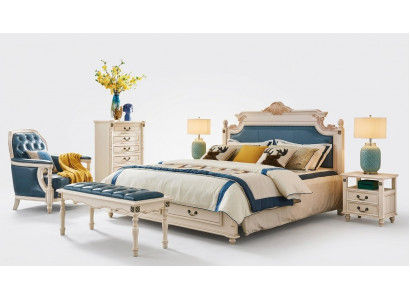 Designer Polster Duebeltbett Better Bett Schlofzëmmer Eebett Lieder Kolonial Stil