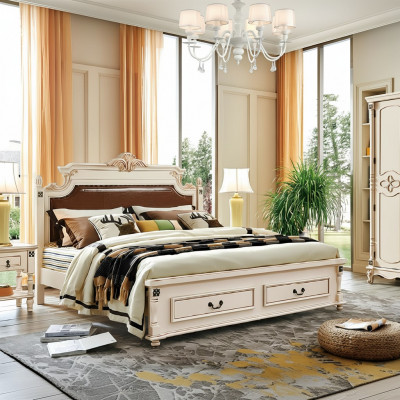 Bett Këssen Design Luxus Duebel Hotel Better Schlofkummer Barock Holz Miwwelen Nei
