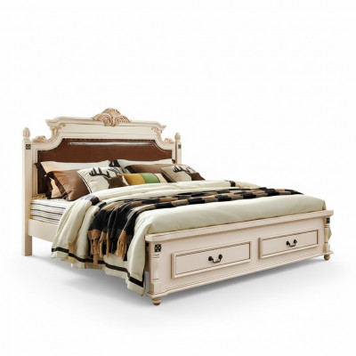 Bett Këssen Design Luxus Duebel Hotel Better Schlofkummer Barock Holz Miwwelen Nei