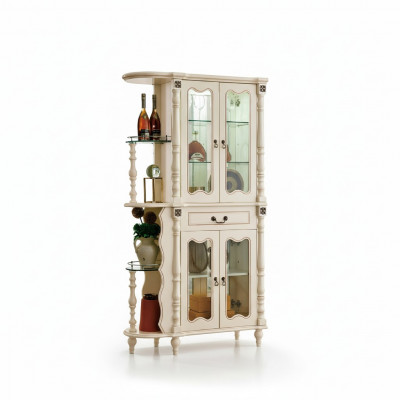 Vitrine Vitrinneschaf Wunnzëmmer Klassesch Glas Bar Holz Schaf Glasschaf