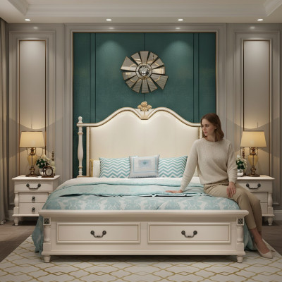 Bett Këssen Design Luxus Duebel Hotel Better Kinneks Barock Holz Miwwelen Neis