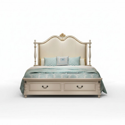 Bett Këssen Design Luxus Duebel Hotel Better Kinneks Barock Holz Miwwelen Neis