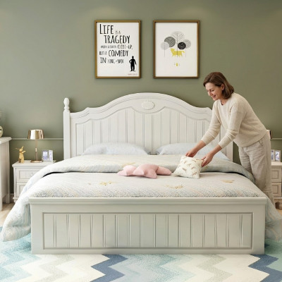 Bett Landhausstil Betten Duebel Holz Luxus Design Miwwel Schlofkummer Holzbetten