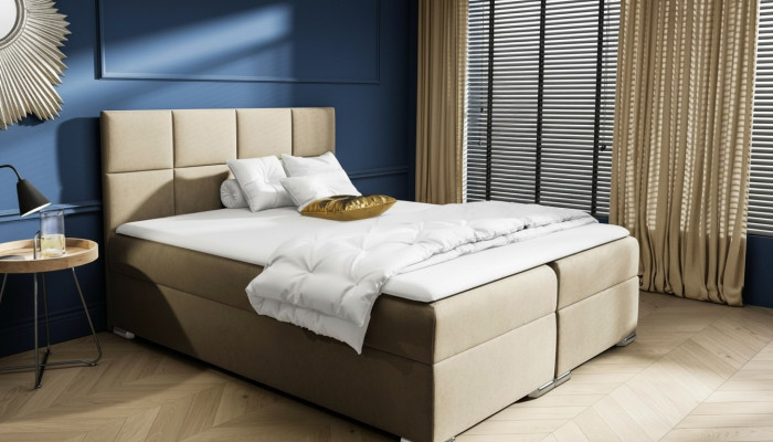 Boxspringbett Schlofzëmmer Polster Design Duebel Hotel Modern Bett Bettkëscht
