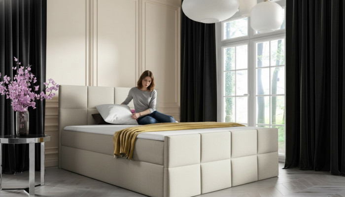 Bett Bettkëschte Boxsprintbett Schlofkummer Polster Design Duebel Hotel Modern