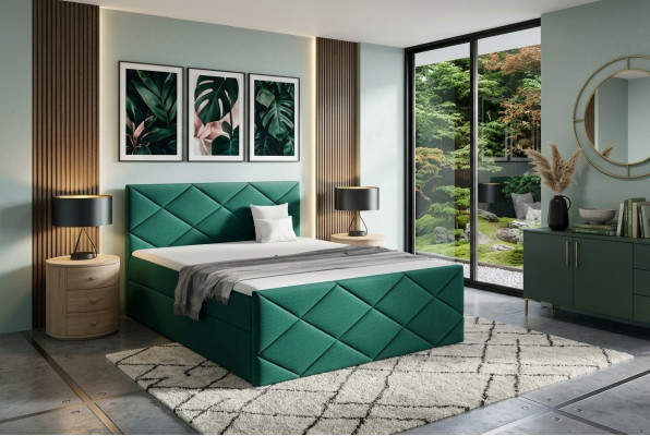 Bett Bettkëschte Boxspringbett 180x200 Schlofzëmmer Design duebelt Modern