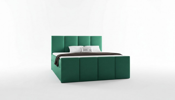 Bett, Bettkëscht, Boxspringbett, Miwwelen, Schlofzëmmer, Design, Duebel, Hotel, Modern, Nei