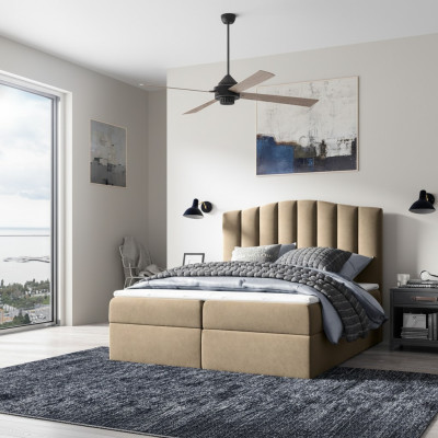 Schlofzëmmer Design duebelt Hotel Luxusbett Bettkasten Boxspringbett 180x200 Nei