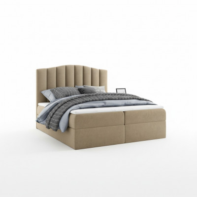 Schlofzëmmer Design duebelt Hotel Luxusbett Bettkasten Boxspringbett 180x200 Nei