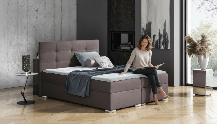 Bett Bettkëscht Boxspringbett 160x200 Schlofzëmmer Design Duebel Hotel Modern