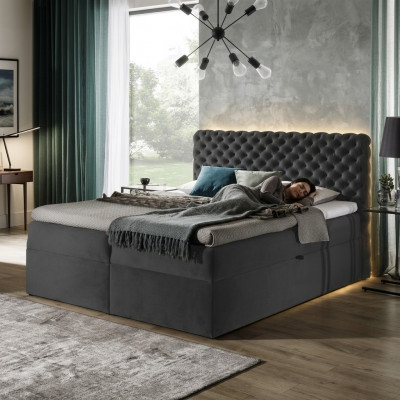 Chesterfield Boxspringbett Schlofzëmmer Miwwelen Better King Size Samt Hotel Neit