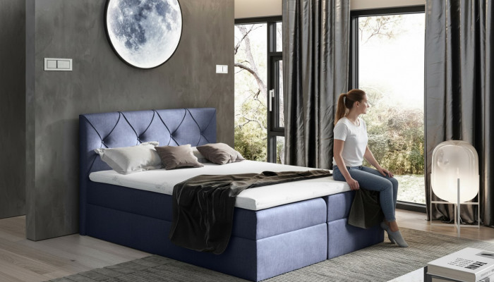 Modern Bett Schlofzëmmer Better 200x200 Boxspringbett Textil Design Duebel